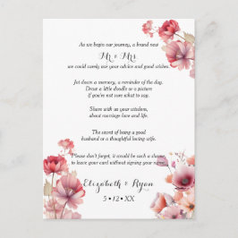 Peach Fuzz Wedding Advice Well Wwish Hinweiskarte