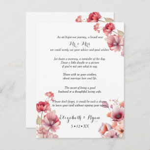 Peach Fuzz Wedding Advice Well Wwish Hinweiskarte