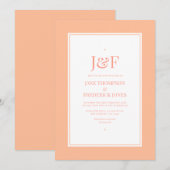 Peach Fuzz Wedding Einladung (Vorne/Hinten)