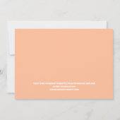 Peach Fuzz White Checkered Gingham Pattern Wedding Einladung (Rückseite)