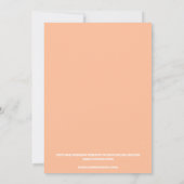 Peach Fuzz White Checkered Gingham Pattern Wedding Einladung (Rückseite)