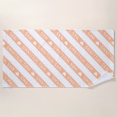 Peach Fuzz White Striped Muster Mrs Bride Wedding Strandtuch (Vorderseite)
