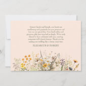 Peach Fuzz Wildblume Meadow Wedding Dankeskarte (Rückseite)