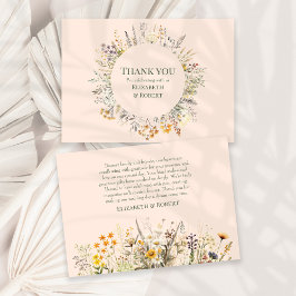 Peach Fuzz Wildblume Meadow Wedding Dankeskarte