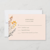 Peach Fuzz Wildblume Meadow Wedding RSVP Card Dankeskarte (Vorderseite)