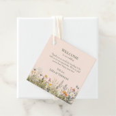 Peach Fuzz Wildblumen Meadow Wedding Willkommensge Geschenkanhänger (Beispiel)