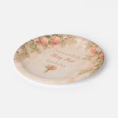 Peach Garden 1st Birthday Pappteller (Schrägansicht)