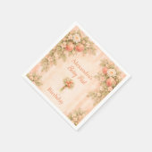 Peach Garden 1st Birthday Serviette (Ecke)