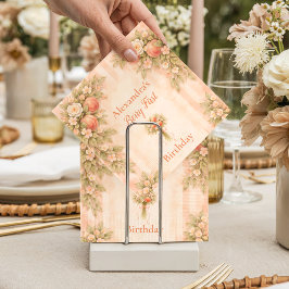 Peach Garden 1st Birthday Serviette