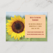 Peach Gardener Landscaper Florist Sonnenblume Visitenkarte (Vorderseite)