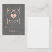 Peach Geeky Glasses Chalkboard Platzkarten (Vorne/Hinten)