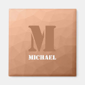 Peach geometric mesh pattern Monogram Magnet (Vorne)