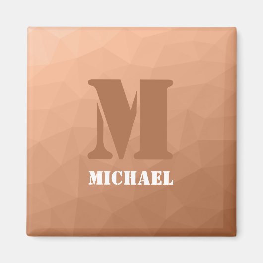 Peach geometric mesh pattern Monogram Magnet (Vorne)