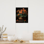 Peach Geranium Blume Art Print Poster (Küche)