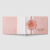 Peach Gerber Daisy Wedding Gästebuch (Voll)