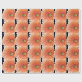 Peach Gerbera Geschenkpapier (Flach)
