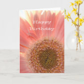 Peach Gerbera Karte (Gelbe Blume)