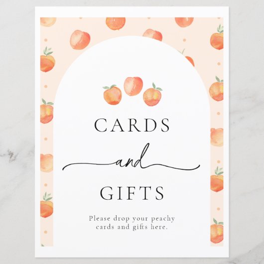 Peach Gifts Party Sign | Peach Party (Vorderseite)