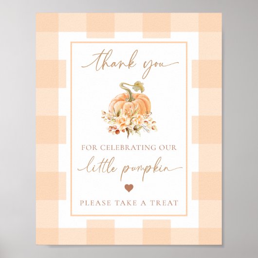 Peach Gingham A Little Pumpkin Baby Duwer Favorite Poster (Vorne)