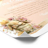 Peach Gingham Bunny 1st Birthday Sign Poster (Ecke)