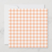 Peach Gingham Country Wedding Einladung (Rückseite)