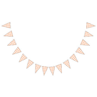 Peach Gingham Country Wedding Wimpelkette