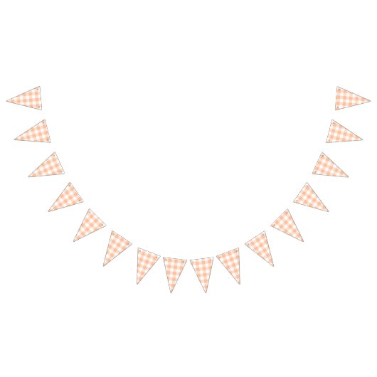 Peach Gingham Country Wedding Wimpelkette (Alle)