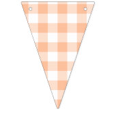 Peach Gingham Country Wedding Wimpelkette (Zweite Fahne)