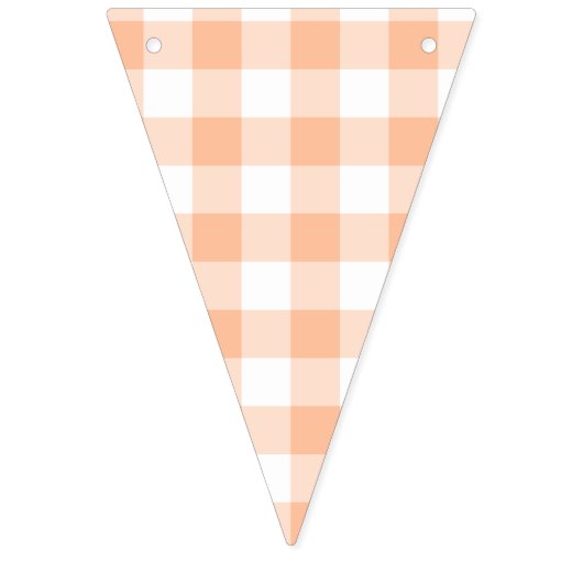 Peach Gingham Country Wedding Wimpelkette (Zweite Fahne)