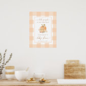 Peach Gingham Ein kleines Pumpkin Baby Dusche Will Poster (Küche)