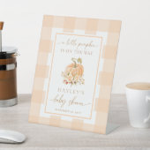 Peach Gingham Ein kleines Pumpkin Baby Dusche Will Sockelschild (In SItu)