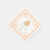 Peach Gingham Fall feiert unseren kleinen Pumpkin Serviette (Ecke)