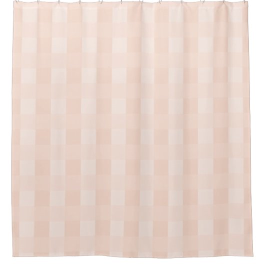 Peach Gingham Kariert Pattern Duschvorhang (Vorderseite)