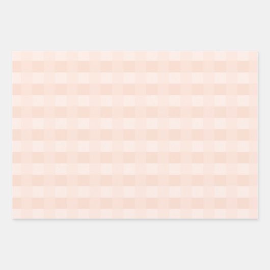 Peach Gingham Pattern Wrapping Paper Geschenkpapier Set (Vorderseite)
