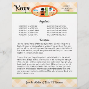 Peach Gingham retro Küche Rezept Buchhalter Versic