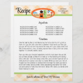 Peach Gingham retro Küche Rezept Buchhalter Versic (Vorne/Hinten)