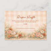 Peach Gingham Western Floral Diapper Raffle Begleitkarte (Vorderseite)