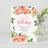 Peach Girl Geburtstagsparty Einladung (Stehend Vorderseite)