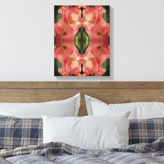 Peach Gladiolus Blume Rahmen Erstellen Sie Ihr eig Leinwanddruck (Insitu (Schlafzimmer))