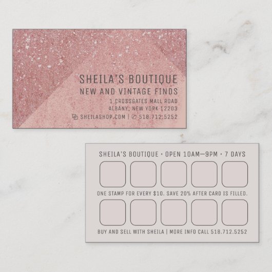 Peach Glitzer Custom Rein Business Card Visitenkarte (Vorne/Hinten)