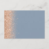 Peach Glitzer Dusty Blue Wedding Details Begleitkarte (Rückseite)