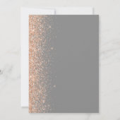 Peach Glitzer Edge Grau Save the Date Ankündigung (Rückseite)