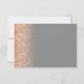 Peach Glitzer Gray Wedding RSVP Karte (Rückseite)