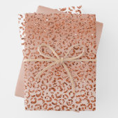 Peach Glitzer Leopard Animal Geschenkpapier Set (Beispiel)