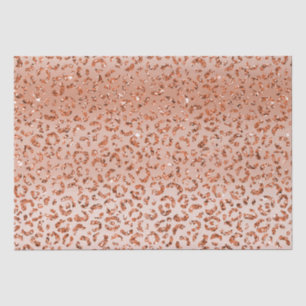 Peach Glitzer Leopard Tierdruckerei Seidenpapier