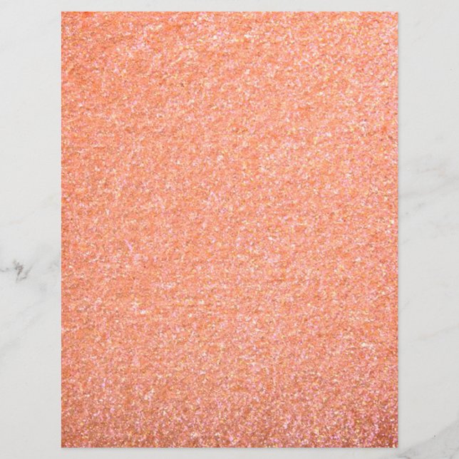 Peach Glitzer Texture Scrapbook Papier (Vorderseite)