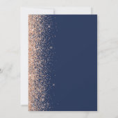 Peach Glitzern Edge Navy Blue Save the Date Ankündigung (Rückseite)