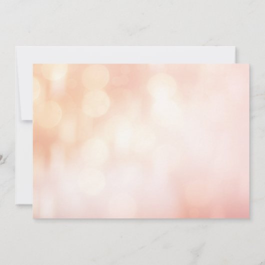 Peach Glow Elegante Bokeh Lights Engagement Party Einladung (Rückseite)