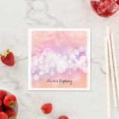 Peach Glow Sparkle Lights Glam Geburtstagsparty Serviette (Beispiel)