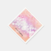 Peach Glow Sparkle Lights Glam Geburtstagsparty Serviette (Ecke)